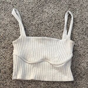 Princess Polly Ribbed Cream Women's Top